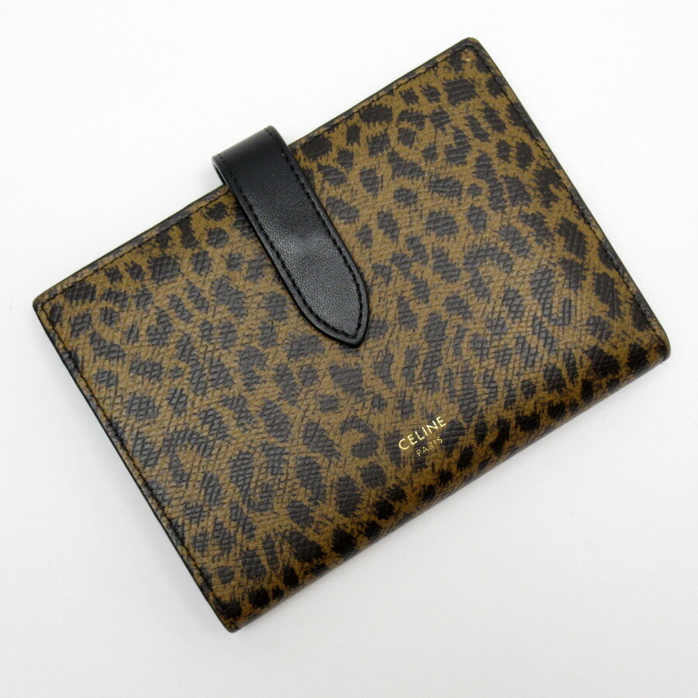 Celine fold leather bi brown wallet function multi black - Picture 2 of 5